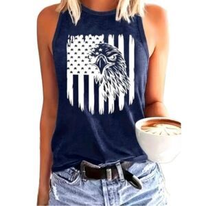 Flag print tank top